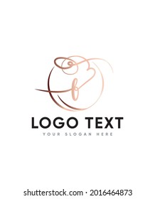 A Bouncy And Charming Calligraphy Font Type F Logo Template, Vector Logo For Business And Company Identity 