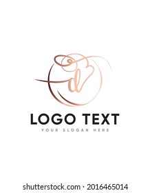 A Bouncy And Charming Calligraphy Font Type D Logo Template, Vector Logo For Business And Company Identity 