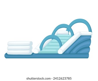 Castillo inflable de Bouncy con ilustración vectorial de escaleras aislada en fondo blanco