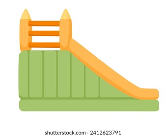 Castillo inflable de Bouncy con ilustración vectorial de escaleras aislada en fondo blanco