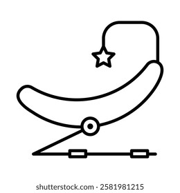 Bouncy seat icon Black and white logo