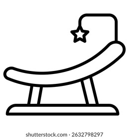 Bouncy seat icon Black and white outline vector