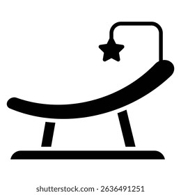 Bouncy seat icon Flat outline fill black and white