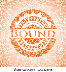 Bound abstract orange mosaic emblem