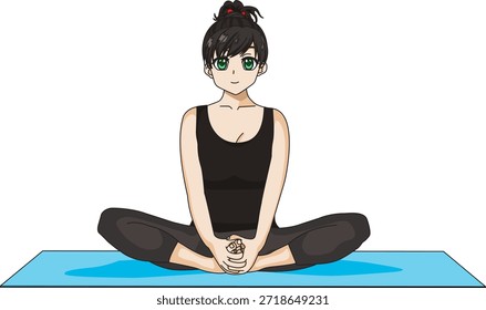 Bound Angle Pose Girl Doing Baddha Konasana Vector