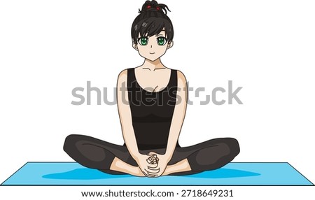 Bound Angle Pose Girl Doing Baddha Konasana Vector