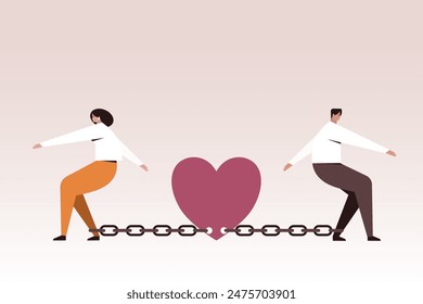 Bound by Love.Illustration depicting the Unbreakable connection between a man and a woman