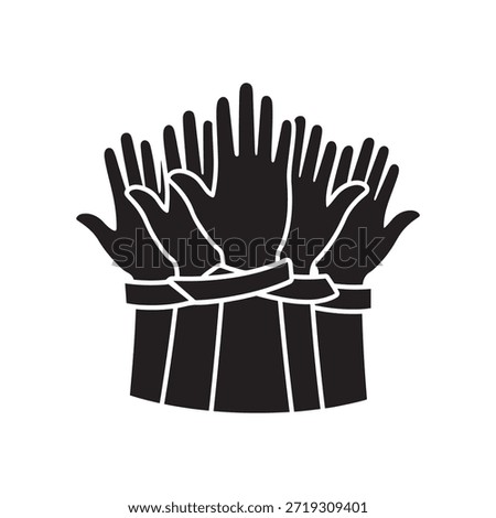 Bound Hands Silhouette Symbolizing Unity Solidarity and Human Rights Struggle