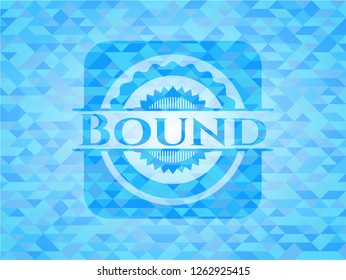 Bound light blue emblem with mosaic background