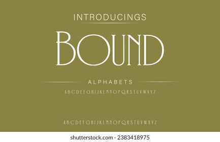 Bound luxury alphabet font. Typography urban style fonts for fashion, retail, feminine, beauty care, jewelry logo design