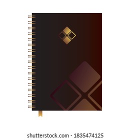bloc de notas enlazado con diseño de ilustración vectorial de marca corporativa