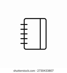 Vector de signo de icono de diario de cuaderno encuadernado