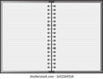 Bound Notebook papers isolated vector illustration.