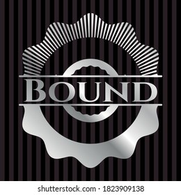 Bound silver emblem or badge. Vector Illustration. Mosaic. 