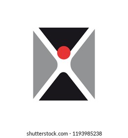 Bound and tortured prisoner. Vector abstract and geometric logo