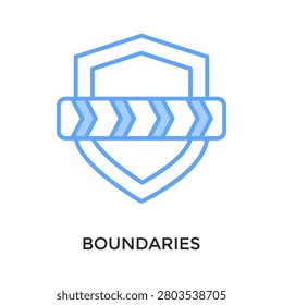 Boundaries Icon Lineal Blue Style. Vector Illustration For Graphic Design