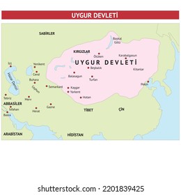 Boundaries of the Uyghur State, Uygur Devleti, Tarih Haritaları, Osmanlı Devleti, İlk Türk Devletleri, Türk Devletleri Harita, Göktürkler, Köktürkler, Uygurlular, Tarih, Harita