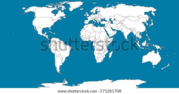 Boundaries World Map On Blue Background Stock Vector (Royalty Free ...