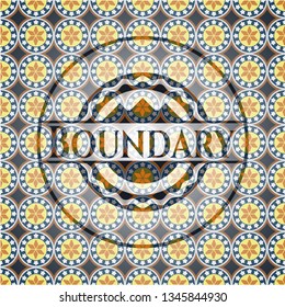 Boundary arabic emblem background. Arabesque decoration.