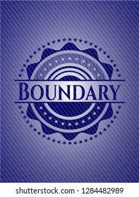 Boundary badge with denim texture