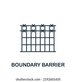 Boundary Barrier icon. Line simple line Protest icon for templates, web design and infographics