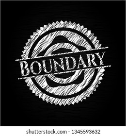 Boundary chalk emblem written on a blackboard