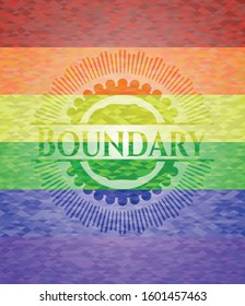 Boundary lgbt colors emblem. Vector Illustration. Mosaic.