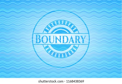 Boundary light blue water wave style emblem.