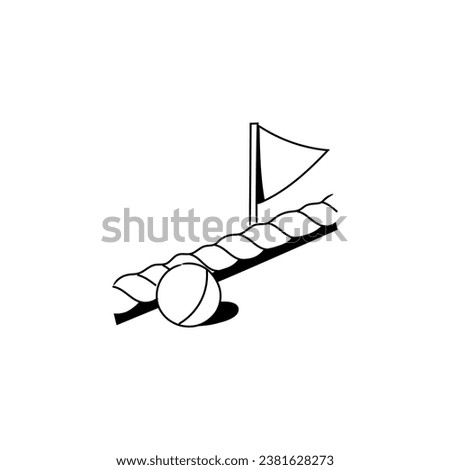 Boundary Line in Cricket Hand-drawn Icon Illustration