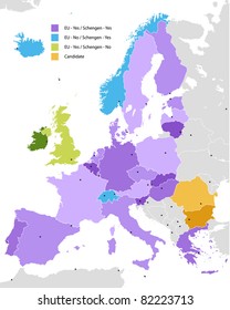Boundary Of Schengen Area, Europe