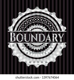 Boundary silvery emblem. Vector Illustration. Mosaic.