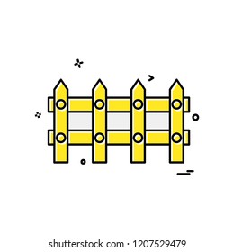 Boundary wall icon design vector
