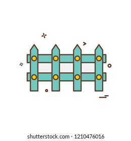 Boundary wall icon design vector