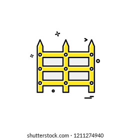 Boundary wall icon design vector
