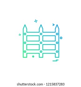 Boundary wall icon design vector
