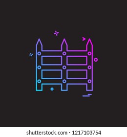 Boundary wall icon design vector