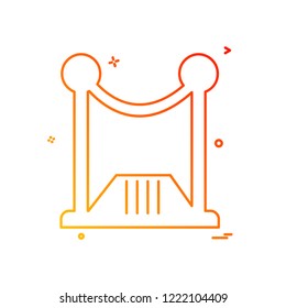 Boundary wall icon design vector