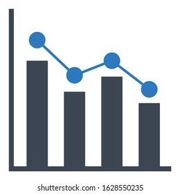 Bounded Growth Vector Icon Design, Step by Step Development Concept, Overall Jumping Loss Bar graphi on White background