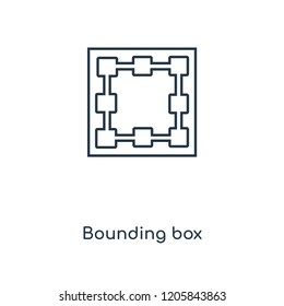 Bounding box concept line icon. Linear Bounding box concept outline symbol design. This simple element illustration can be used for web and mobile UI/UX.