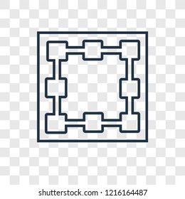 Bounding box concept vector linear icon isolated on transparent background, Bounding box concept transparency concept in outline style