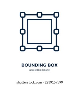 icono de cuadro delimitador de la colección de figuras geométricas. Cuadro de límite lineal delgado, cuadro, icono de contorno de lápiz aislado en fondo blanco. Signo de caja de límite de vector de línea, símbolo para web y móvil