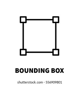 Bounding box icon or logo in modern line style. High quality black outline pictogram for web site design and mobile apps. Vector illustration on a white background.