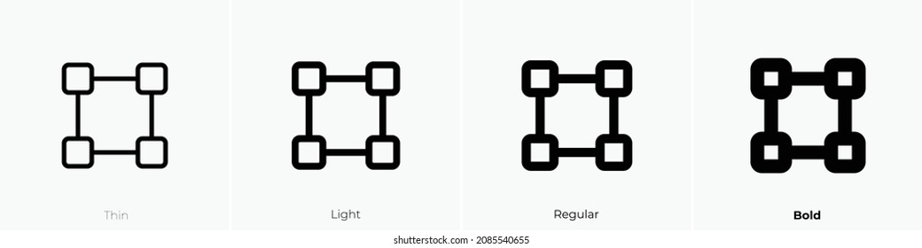 bounding box icon. Thin, Light Regular And Bold style design isolated on white background