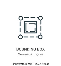 Bounding box outline vector icon. Thin line black bounding box icon, flat vector simple element illustration from editable geometric figure concept isolated stroke on white background