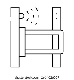 bounding frame with sensor line icon vector. bounding frame with sensor sign. isolated contour symbol black illustration