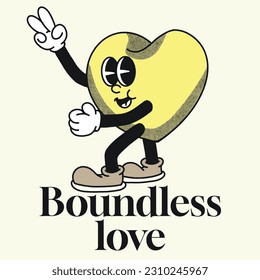 Boundless love With Love Groovy Character design