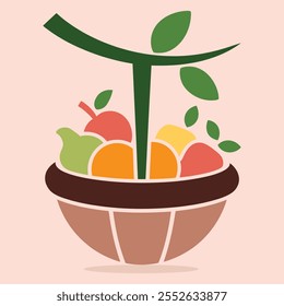 Bountiful Produce Basket Silhouette, A Collection of Fresh Fruits and Vegetables, Download High-Quality Basket with Fruits Silhouette Vectors for Any Project,  
retro silhouette fruit basket .