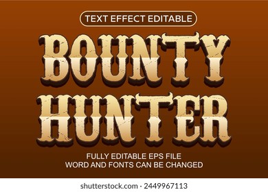 EFECTO DE TEXTO 3D DE BOUNTY HUNTER EDITABLE VECTOR