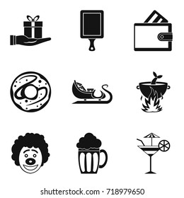 Bounty icons set. Simple set of 9 bounty vector icons for web isolated on white background