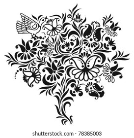 bouquet of abstract decorative flowers